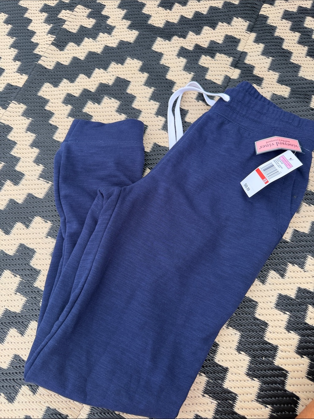 Vineyard Vines Nautical Navy Slub Knit Joggers. NWT.